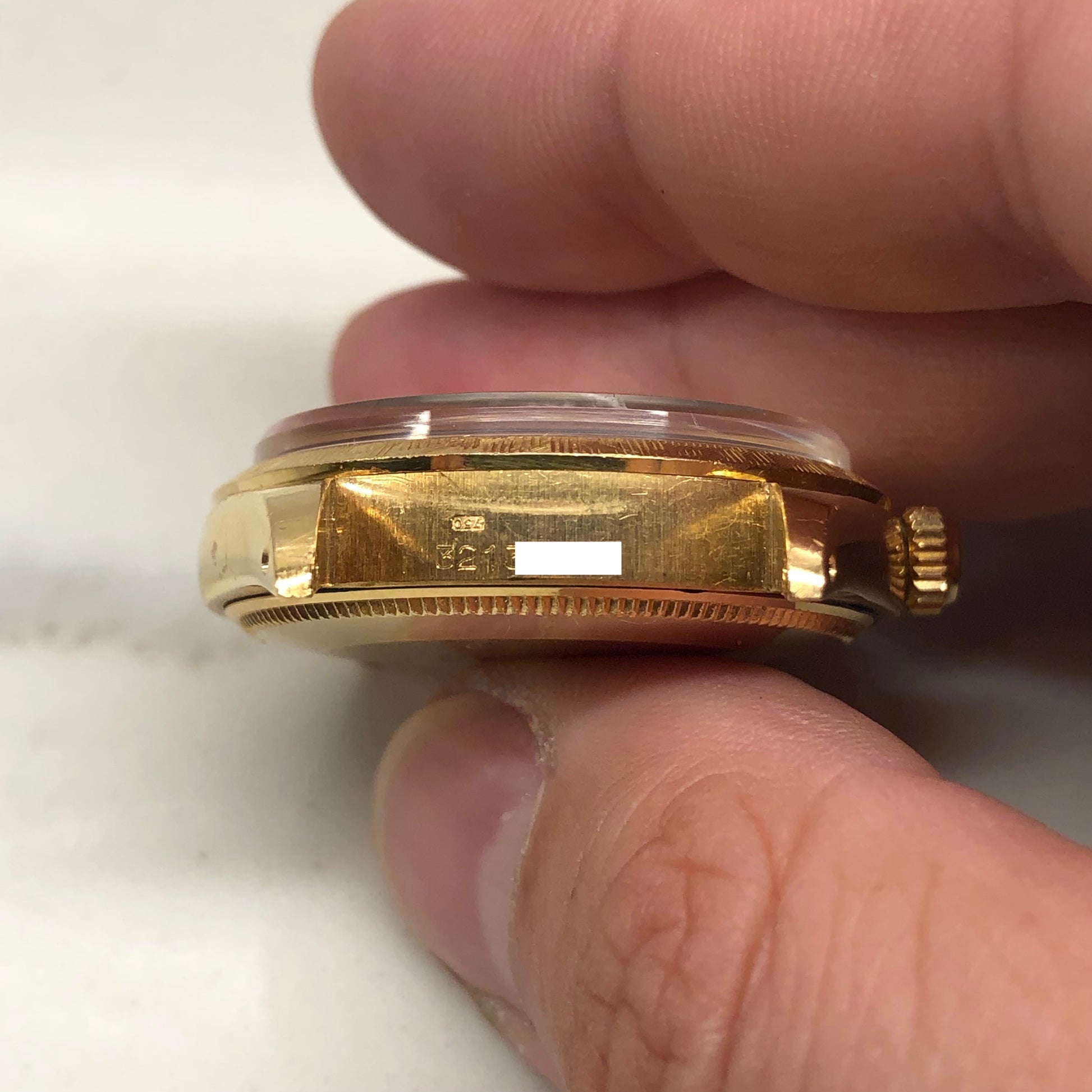 1973 Rolex Oyster Perpetual 1035 18K Yellow Gold Florentine Bezel Automatic Wristwatch - HASHTAGWATCHCO