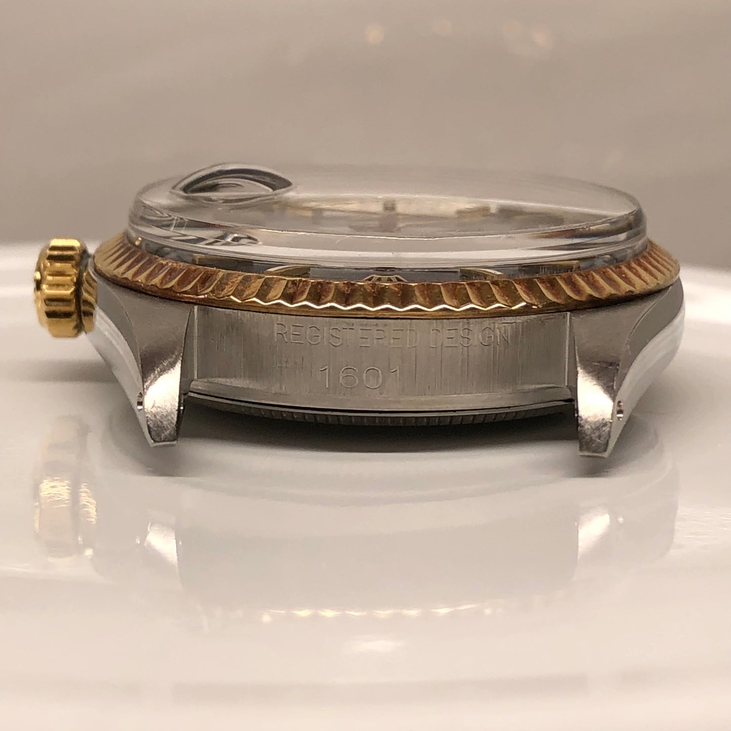 1972 Rolex Datejust 1601 Blue Mosaic Dial Two Tone Jubilee Fluted Automatic Wristwatch