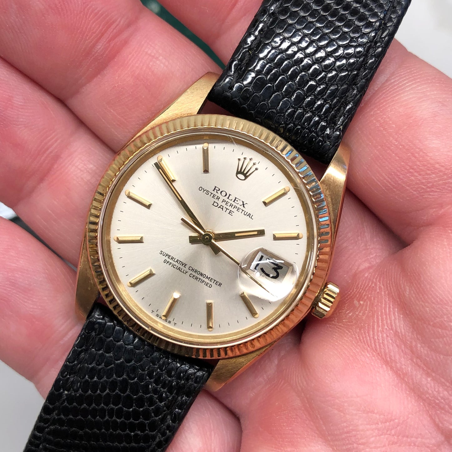1976 Rolex Date 1503 14K Yellow Gold Oyster Perpetual Automatic Wristwatch - HASHTAGWATCHCO