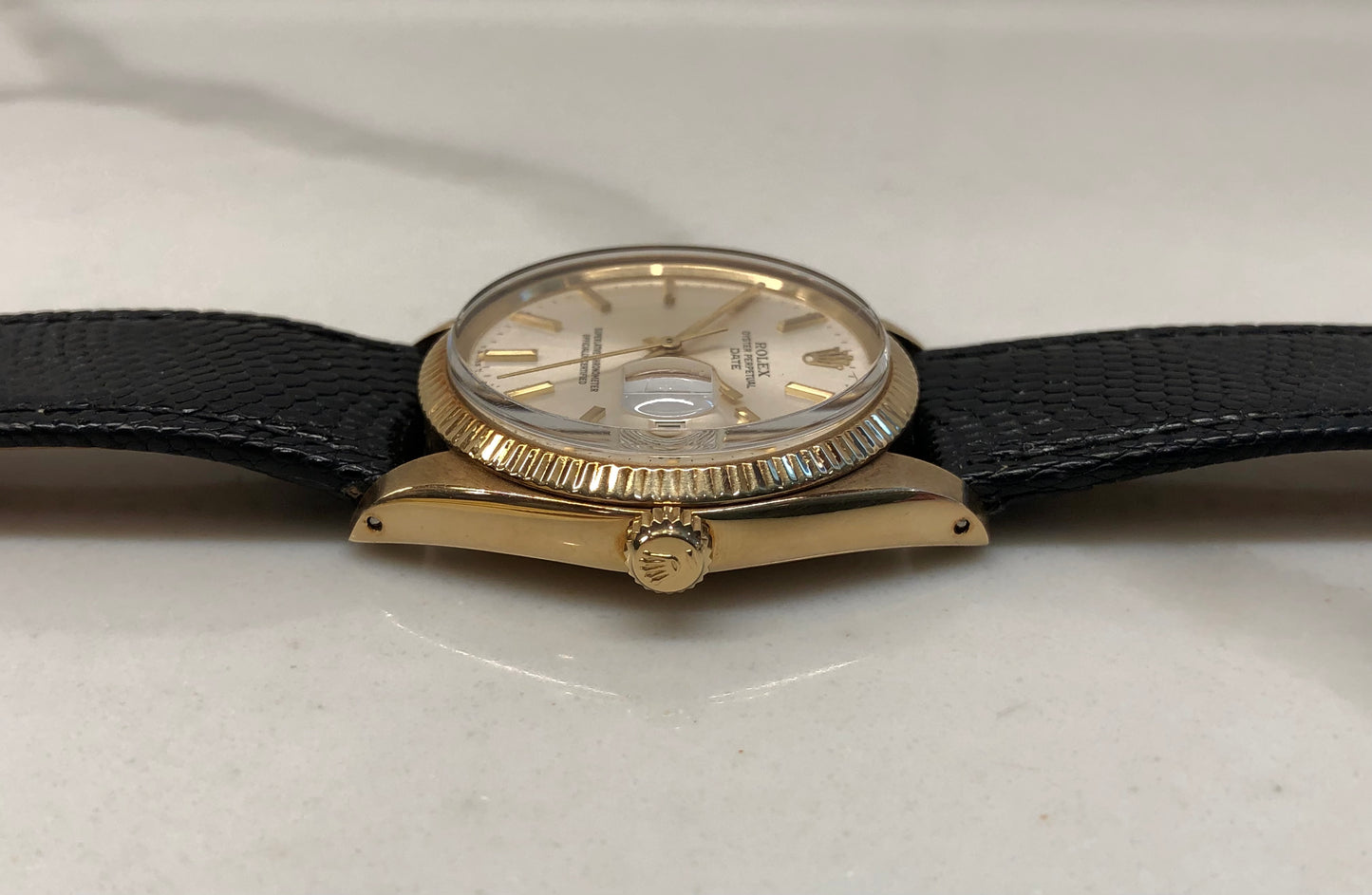1976 Rolex Date 1503 14K Yellow Gold Oyster Perpetual Automatic Wristwatch - HASHTAGWATCHCO