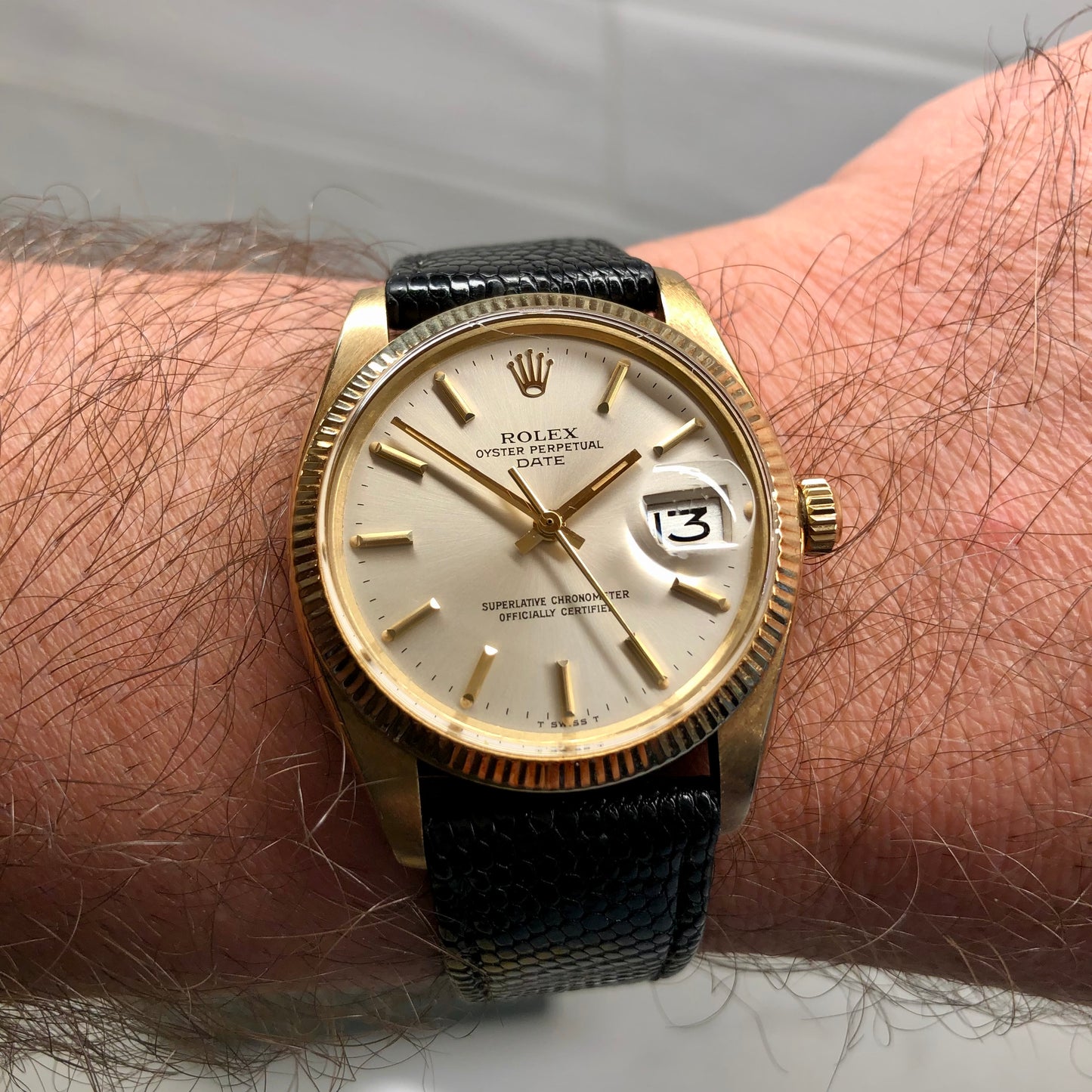 1976 Rolex Date 1503 14K Yellow Gold Oyster Perpetual Automatic Wristwatch - HASHTAGWATCHCO