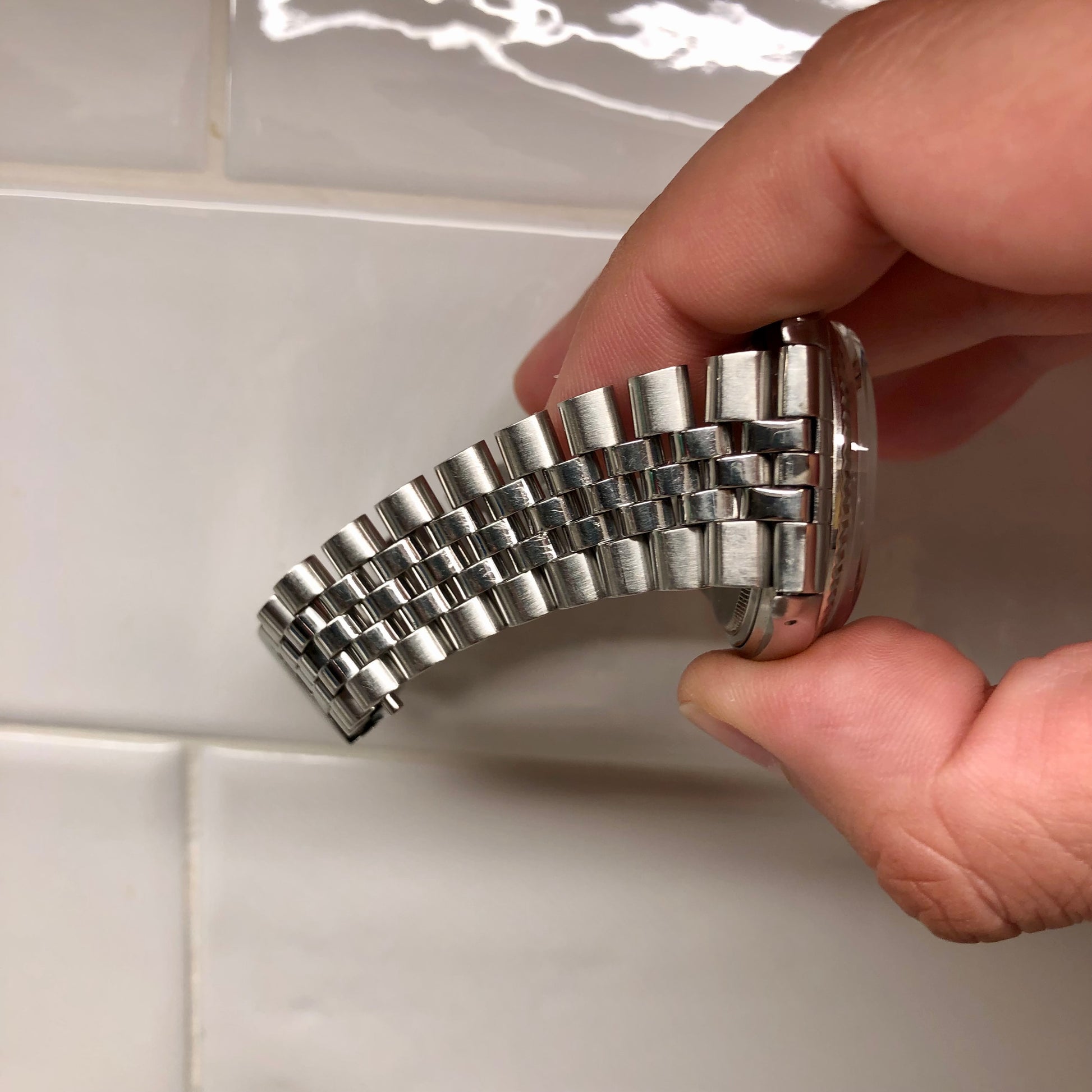 1973 Rolex Datejust 1601 Stainless Steel Fluted Bezel Silver Dial Jubilee Automatic Wristwatch - HASHTAGWATCHCO