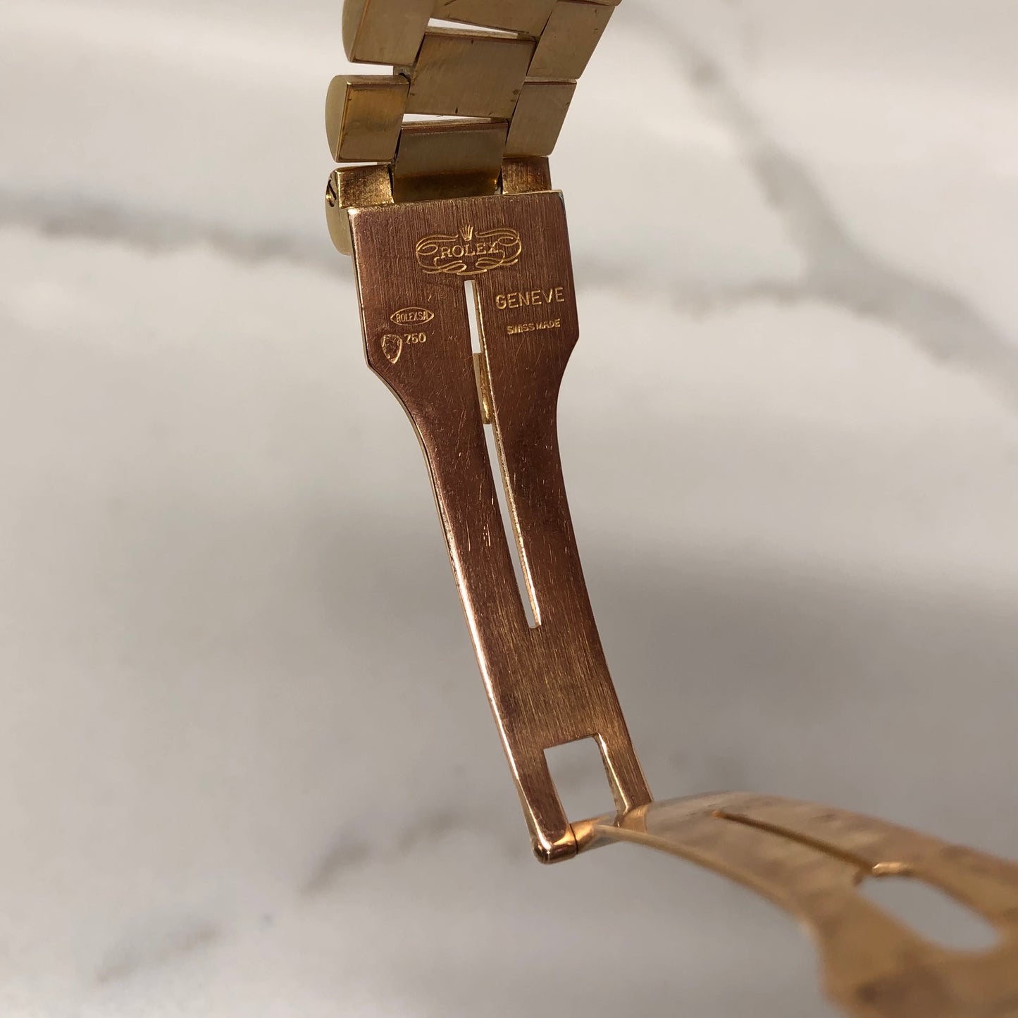 1976 Rolex President 1803 Day Date Yellow Gold Blue Diamond Dial Automatic Wristwatch - HASHTAGWATCHCO