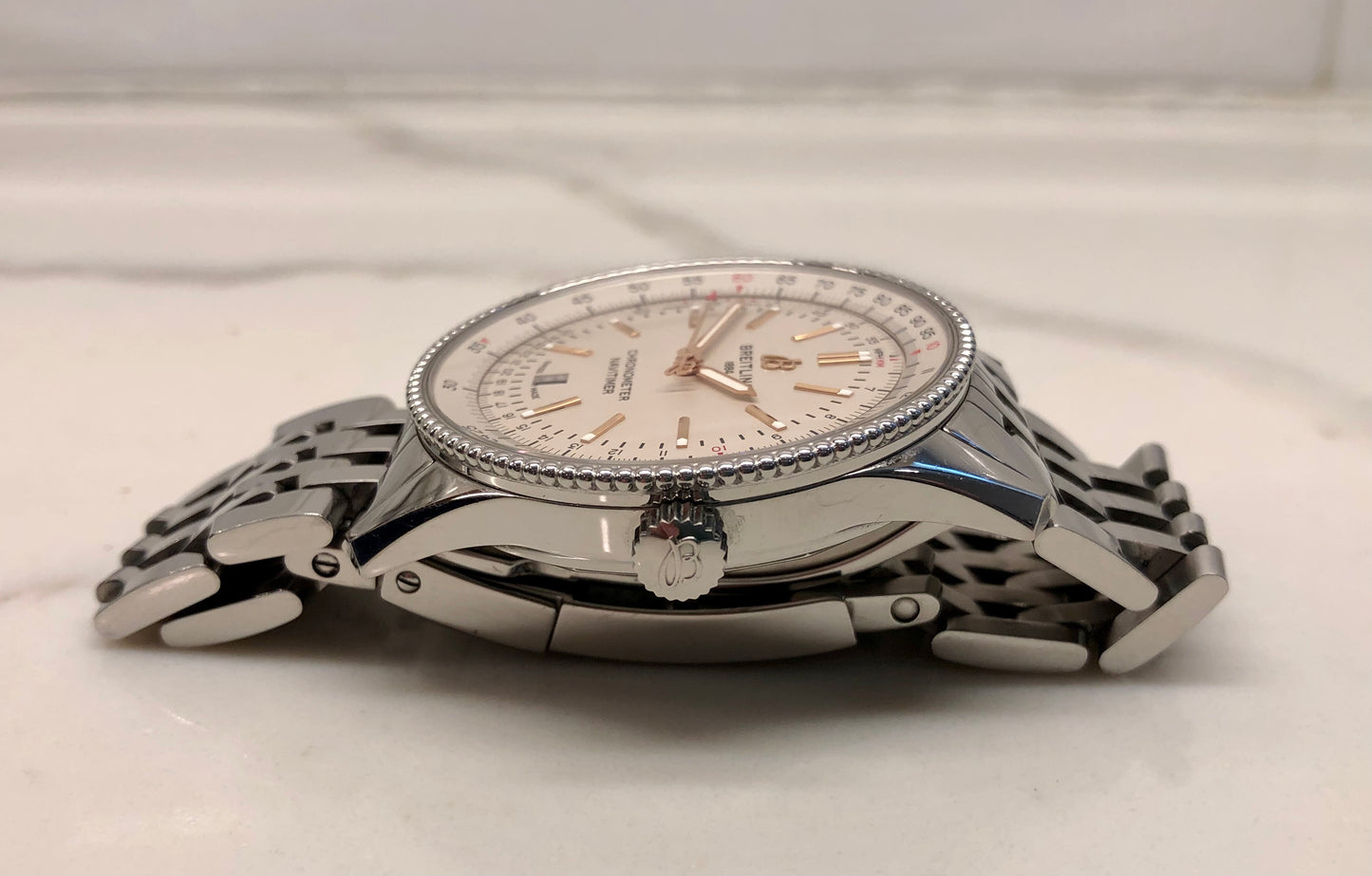 Breitling Navitimer A17326 Automatic 41 Stainless Steel Silver Wristwatch with Box and Papers - HASHTAGWATCHCO