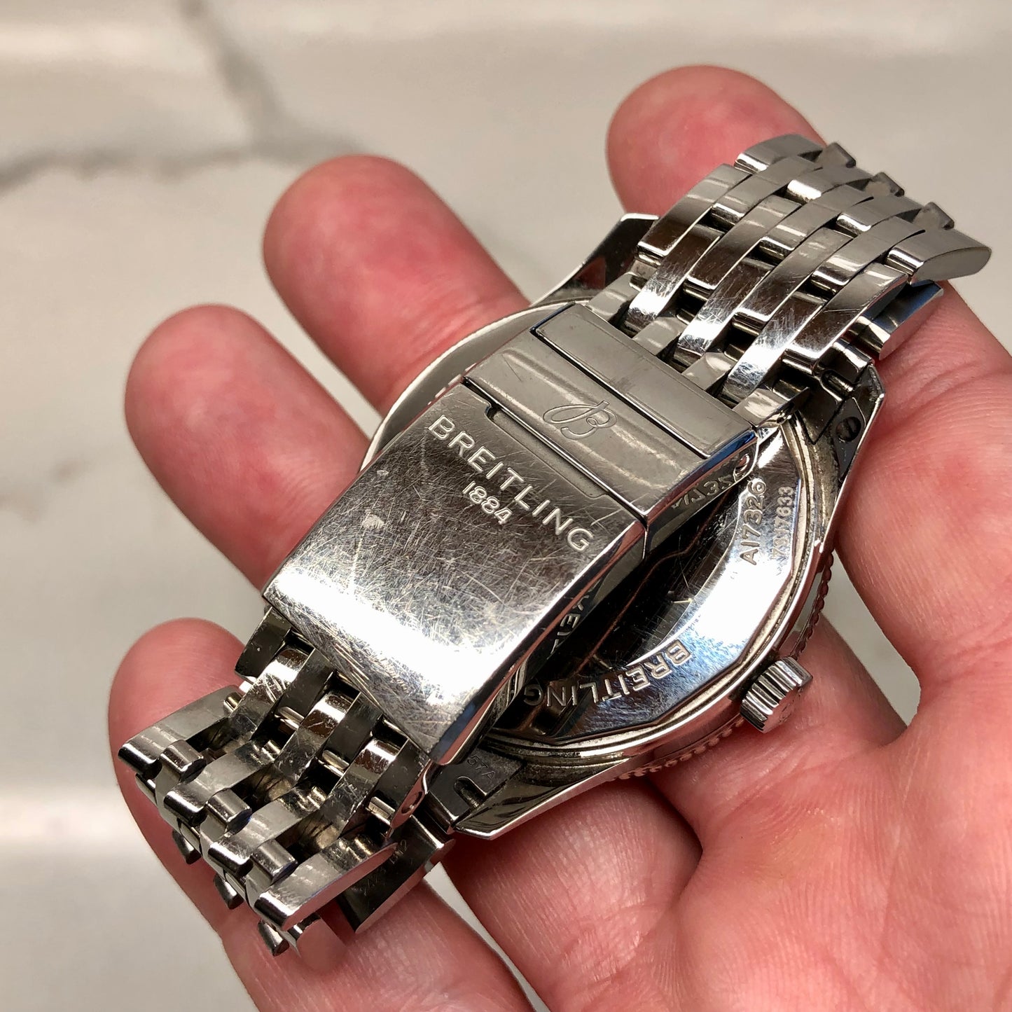 Breitling Navitimer A17326 Automatic 41 Stainless Steel Silver Wristwatch with Box and Papers - HASHTAGWATCHCO
