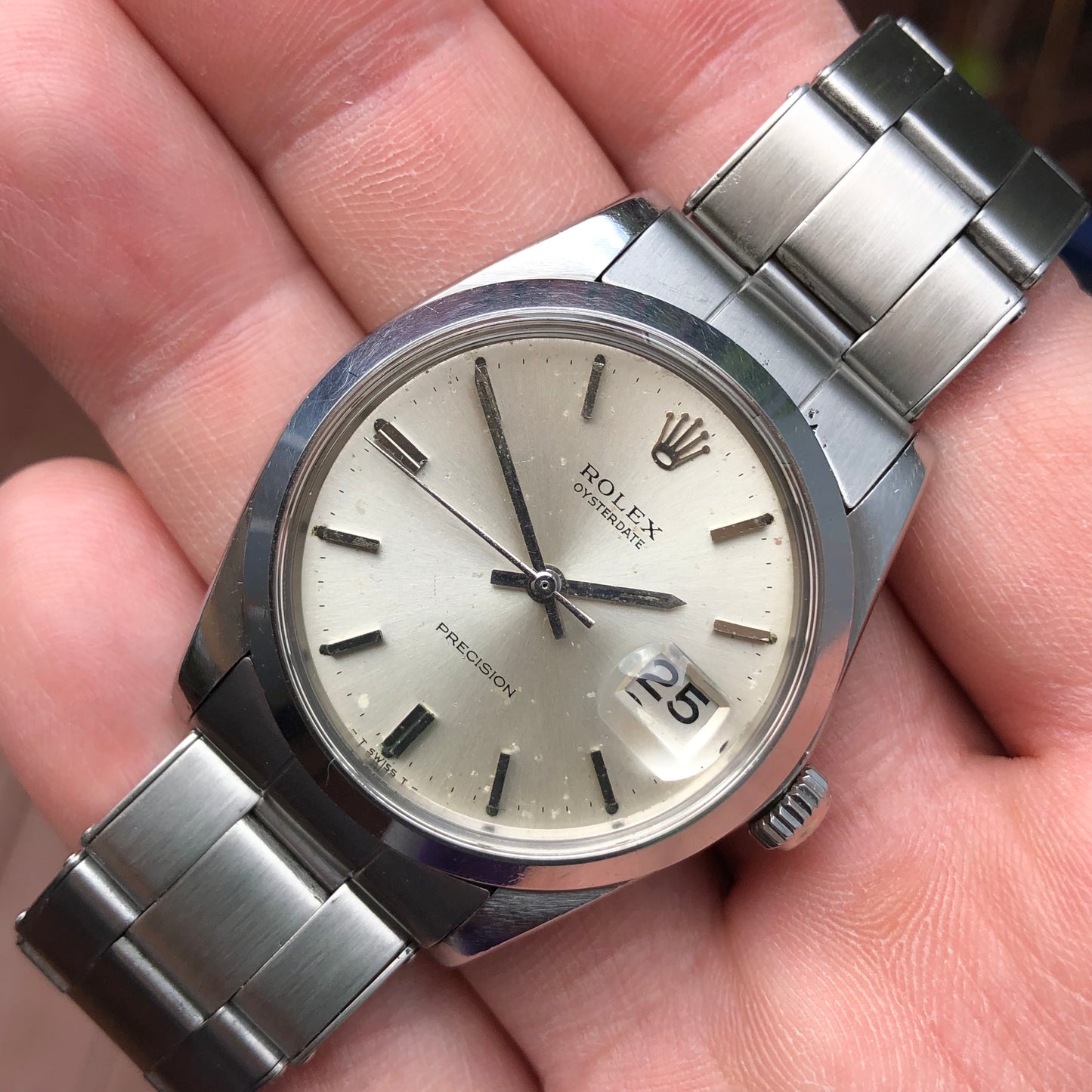 1971 Rolex Oysterdate Precision 6694 Stainless Steel Manual Wristwatch - HASHTAGWATCHCO