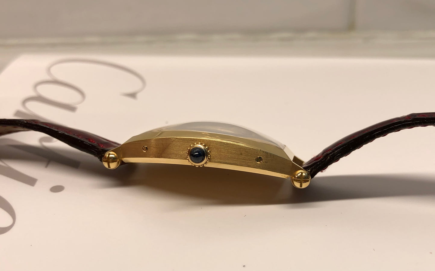 2002 Cartier Tonneau 2451D 18K Yellow Gold Collection Privée Wristwatch with Box and Papers - HASHTAGWATCHCO