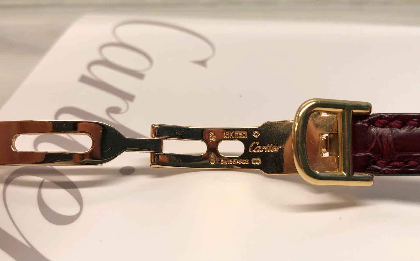 2002 Cartier Tonneau 2451D 18K Yellow Gold Collection Privée Wristwatch with Box and Papers - HASHTAGWATCHCO