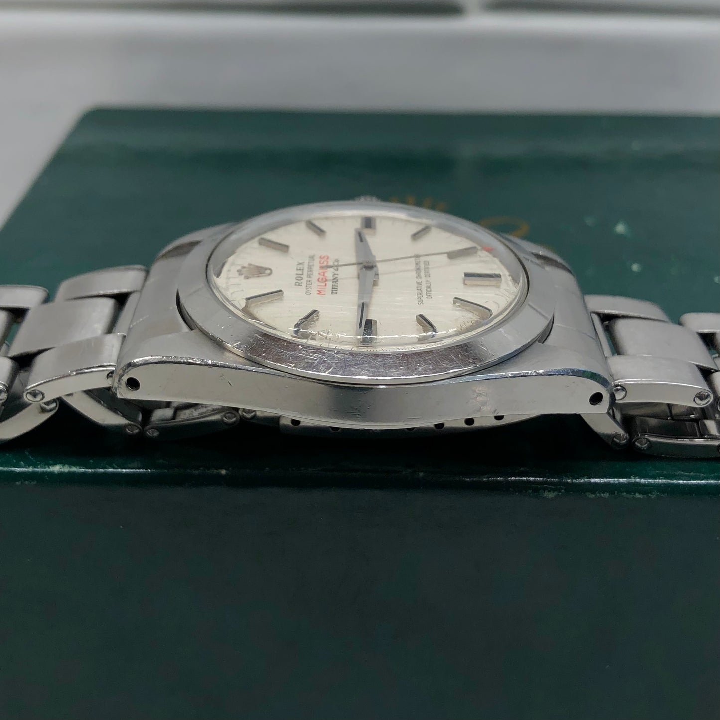 1964 Rolex Milgauss 1019 Tiffany & Co. CERN Dial Stainless Steel Wristwatch - Hashtag Watch Company