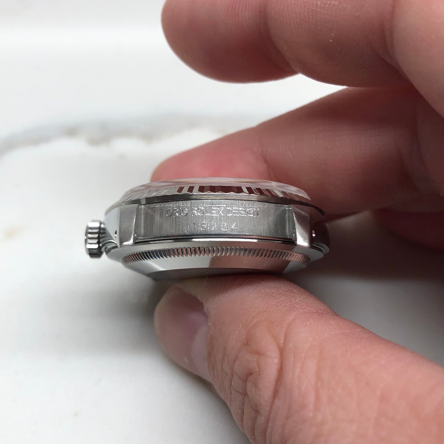 1990 Rolex Datejust 16234 Silver Steel White Gold Fluted Jubilee Wristwatch with Box and Papers - HASHTAGWATCHCO