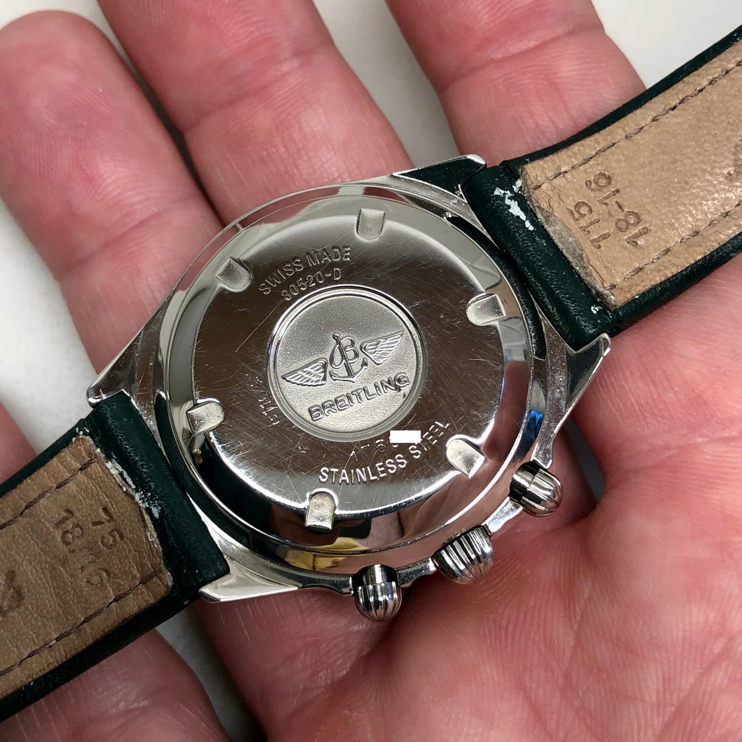 1990s Breitling Callisto B11045 Green Chronograph Caliber 1873 Manual Wind Wristwach - HASHTAGWATCHCO
