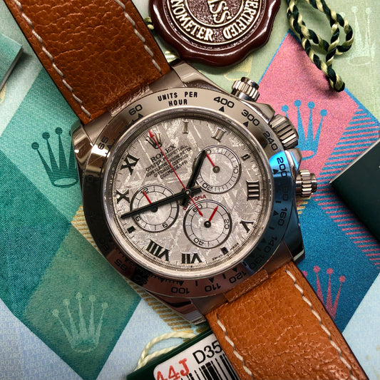 2005 Rolex Daytona Cosmograph 116519 Meteroite 18K White Gold Chronograph Wristwatch with Box and Papers - HASHTAGWATCHCO