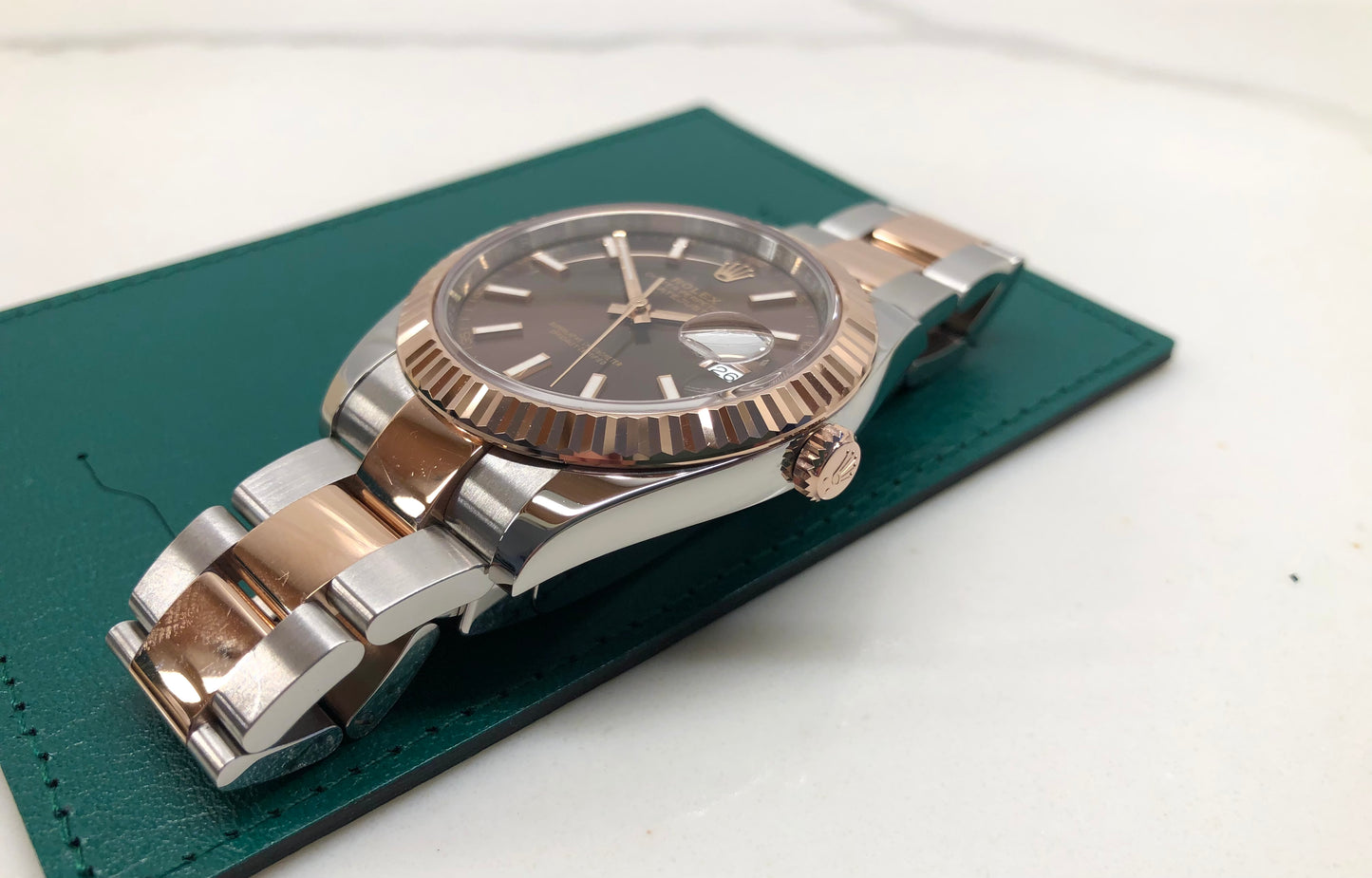 2024 Rolex Datejust 126331 Chocolate Rose Gold Fluted 41mm Two Tone Oyster Wristwatch with Box and Papers - HASHTAGWATCHCO
