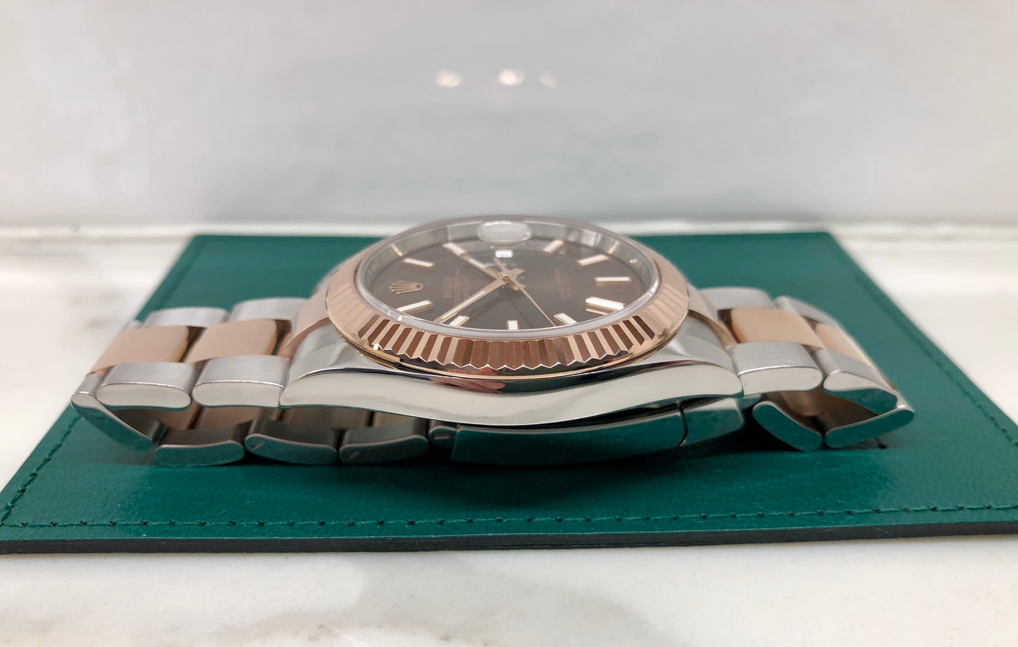 2024 Rolex Datejust 126331 Chocolate Rose Gold Fluted 41mm Two Tone Oyster Wristwatch with Box and Papers - HASHTAGWATCHCO