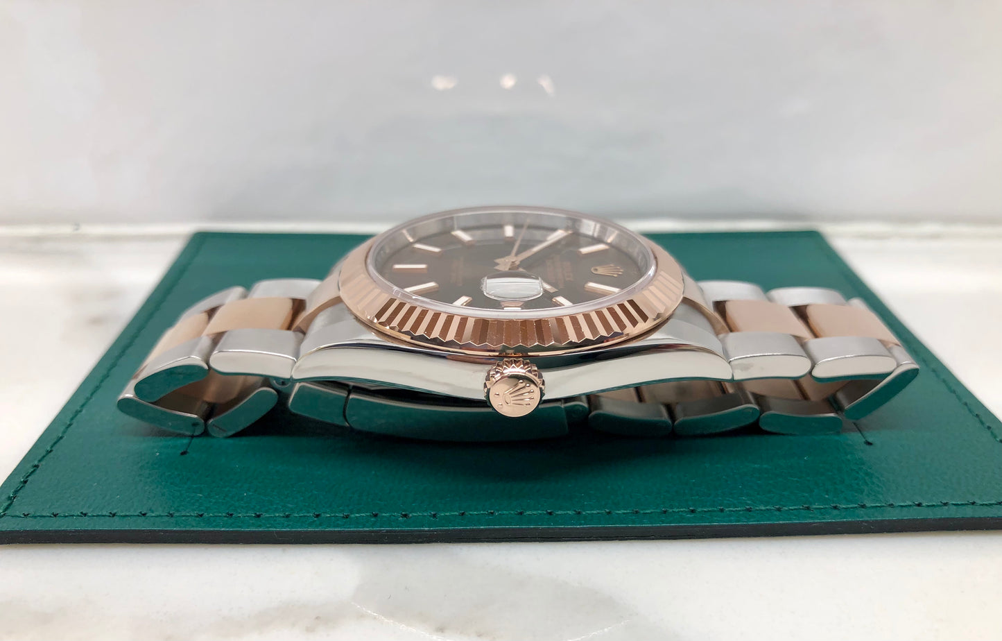 2024 Rolex Datejust 126331 Chocolate Rose Gold Fluted 41mm Two Tone Oyster Wristwatch with Box and Papers - HASHTAGWATCHCO