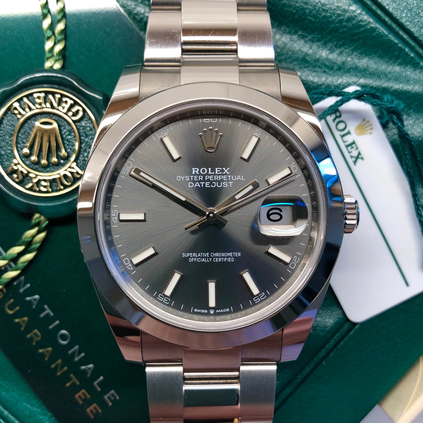 2023 Rolex Datejust 126300 Rhodium 41mm Steel Oyster Wristwatch with Box and Papers - HASHTAGWATCHCO