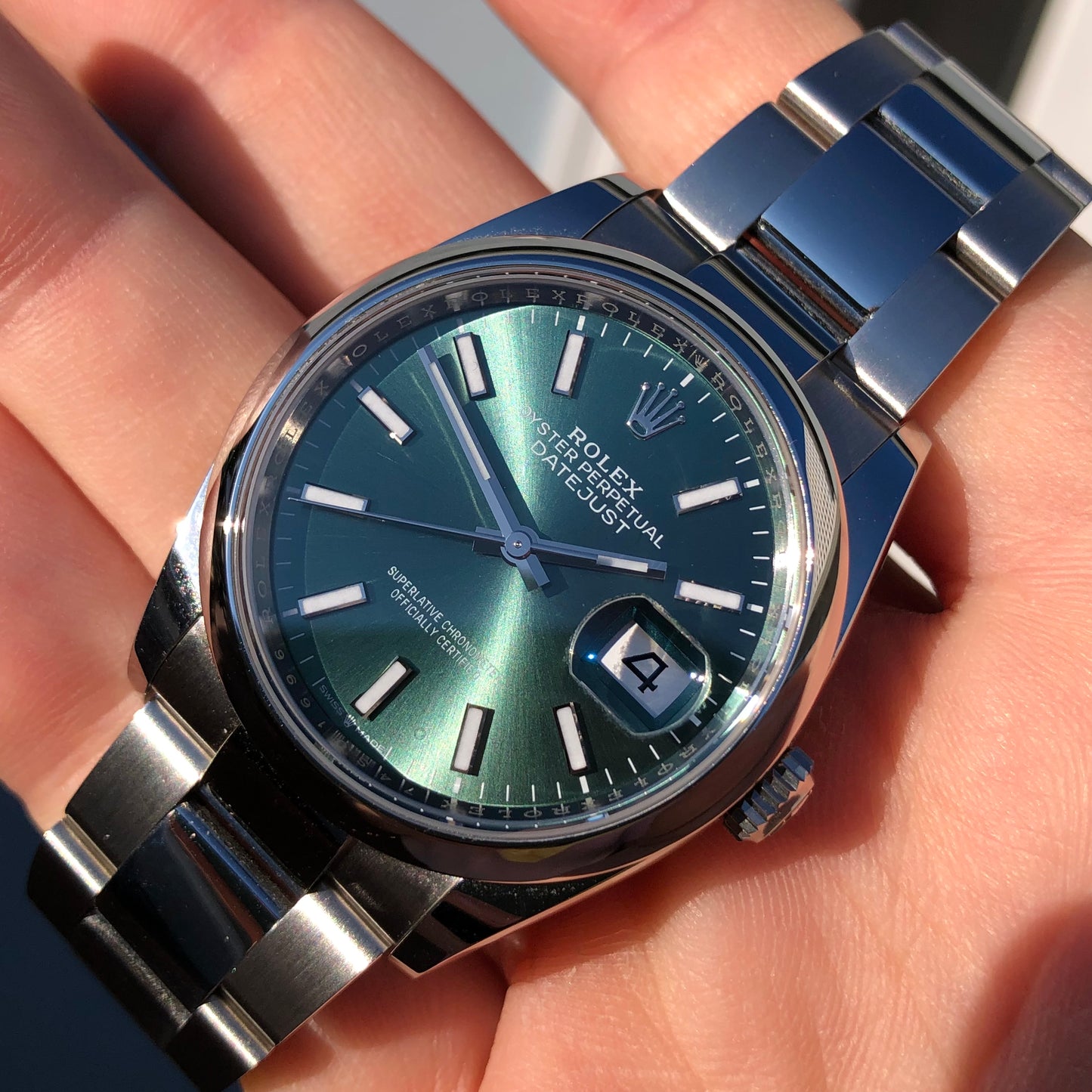 2023 Rolex Datejust 126200 Mint Green 36mm Steel Oyster Wristwatch with Box and Papers - HASHTAGWATCHCO