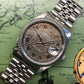 1991 Rolex Datejust 16220 Engine Turned Steel Tropical Dial Jubilee Automatic Wristwatch
