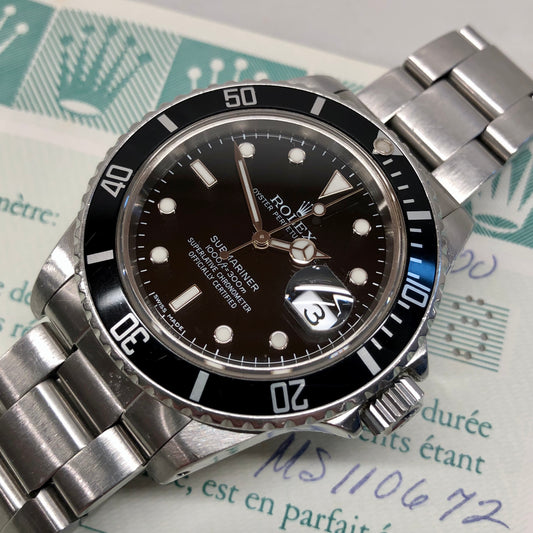 1984 Rolex Submariner Date 16800 Stainless Steel Wristwatch with Papers - HASHTAGWATCHCO