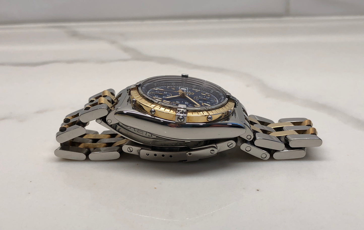 Breitling Chronomat D13050.1 Blue Chronograph Two Tone Automatic Wristwatch