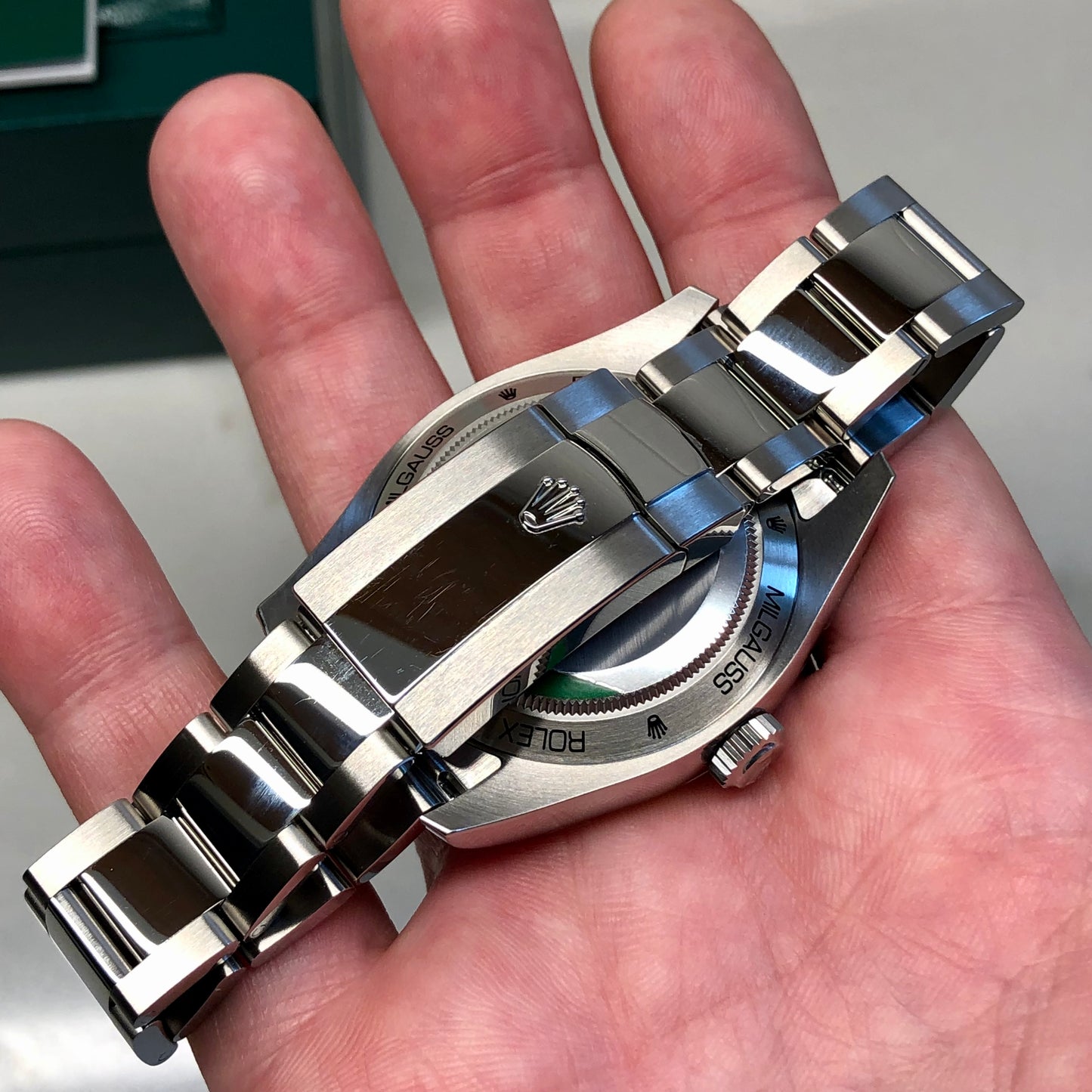 2022 Rolex Milguass 116400GV Green Steel Oyster Wristwatch with Box and Papers Unworn - Hashtag Watch Company