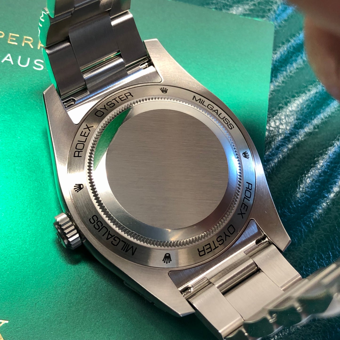 2022 Rolex Milguass 116400GV Green Steel Oyster Wristwatch with Box and Papers Unworn - Hashtag Watch Company