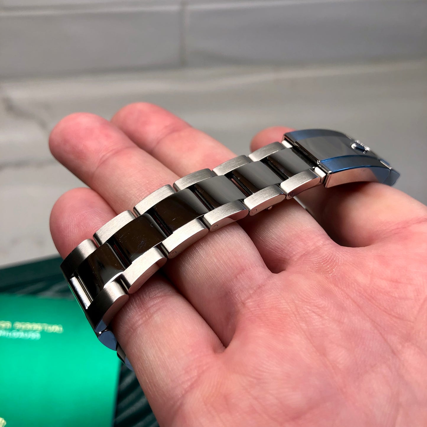 2022 Rolex Milguass 116400GV Green Steel Oyster Wristwatch with Box and Papers Unworn - Hashtag Watch Company