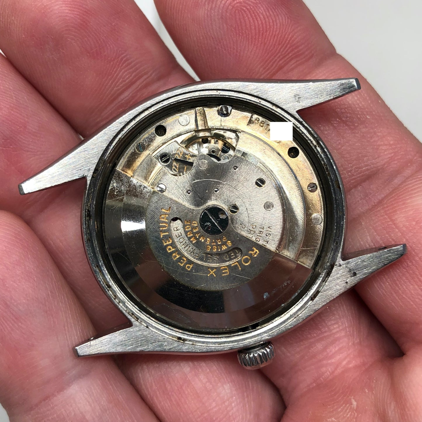 1953 Rolex Oyster Perpetual Precison 6298 Black Honeycomb Dial Automatic Wristwatch - HASHTAGWATCHCO