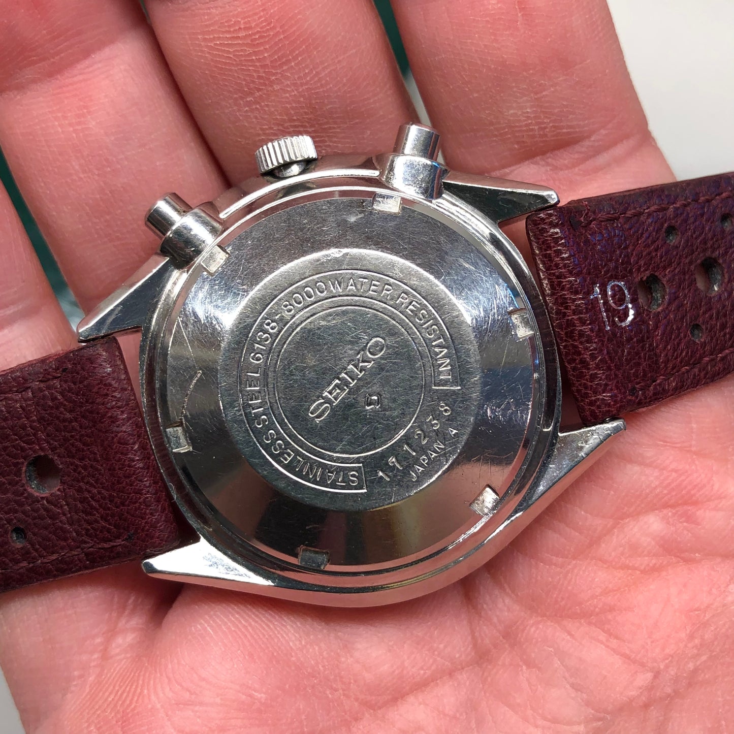 1971 Seiko 6138-8000 Baby Panda Chronograph Day Date Steel Automatic Wristwatch - HASHTAGWATCHCO