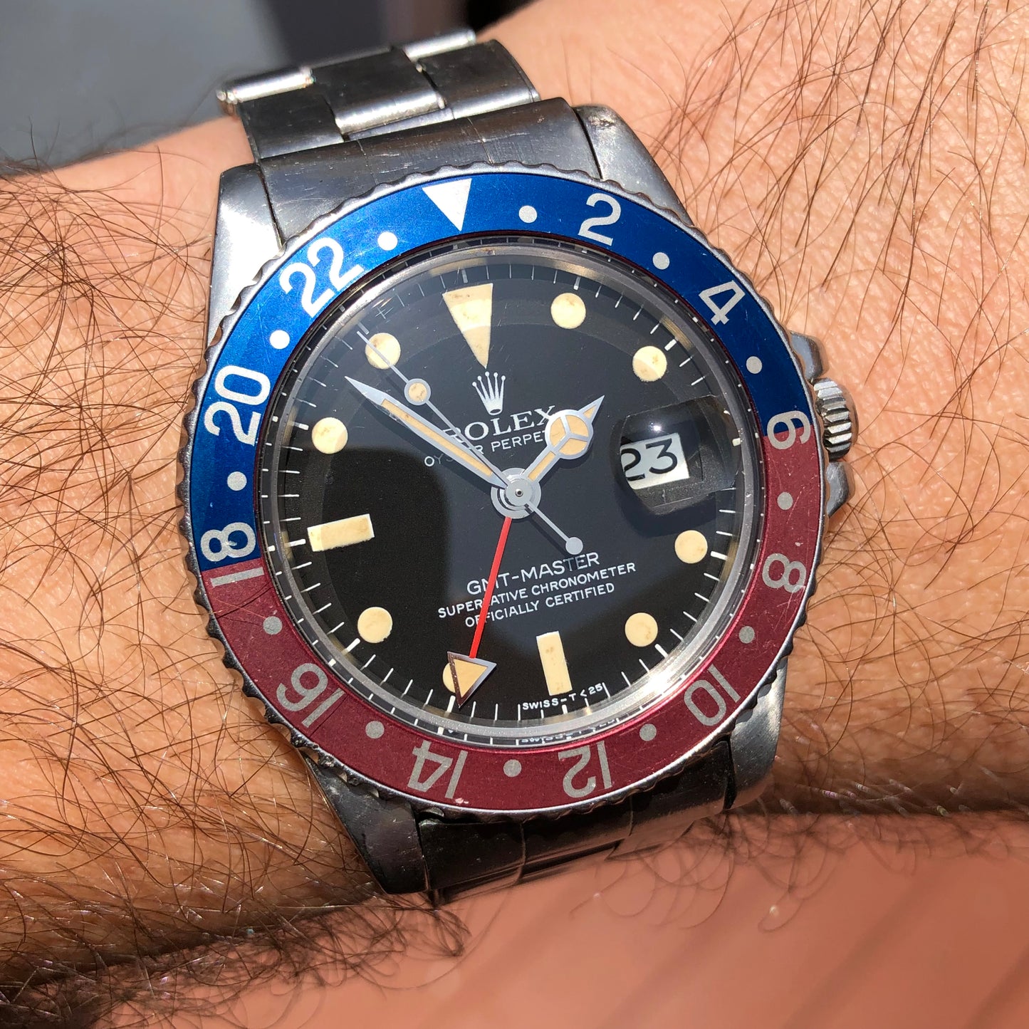 1978 Rolex GMT MASTER 1675 Mk 5 Pepsi Matte Dial Steel Automatic Wristwatch - HASHTAGWATCHCO