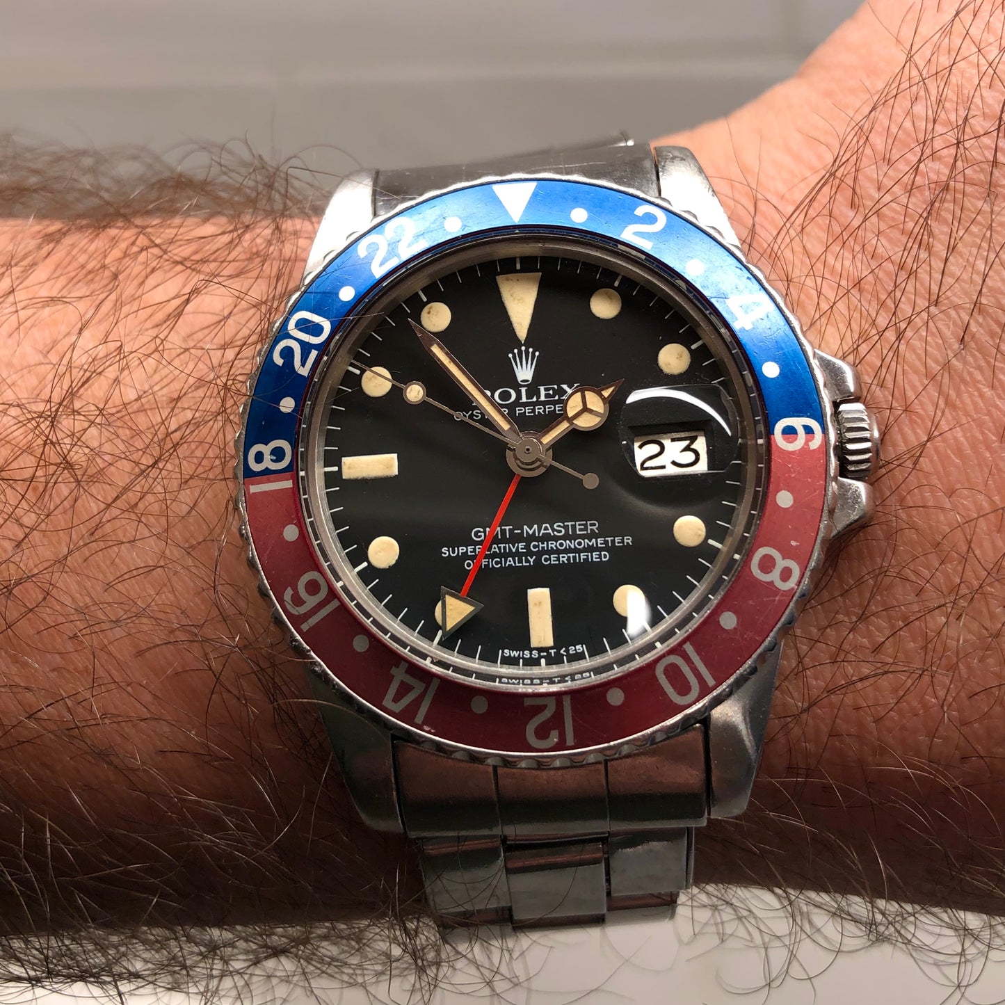 1978 Rolex GMT MASTER 1675 Mk 5 Pepsi Matte Dial Steel Automatic Wristwatch - HASHTAGWATCHCO