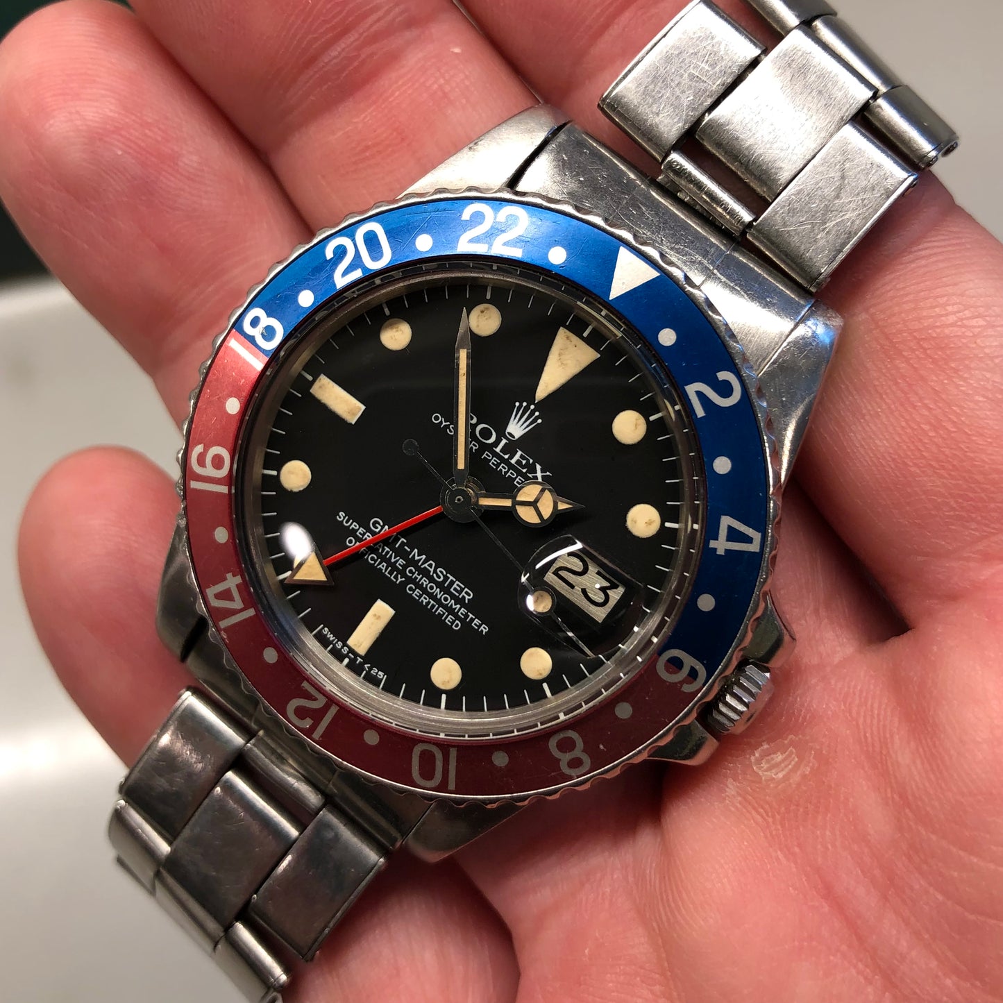 1978 Rolex GMT MASTER 1675 Mk 5 Pepsi Matte Dial Steel Automatic Wristwatch - HASHTAGWATCHCO