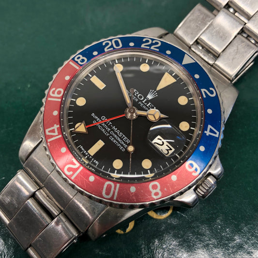 1978 Rolex GMT MASTER 1675 Mk 5 Pepsi Matte Dial Steel Automatic Wristwatch - HASHTAGWATCHCO