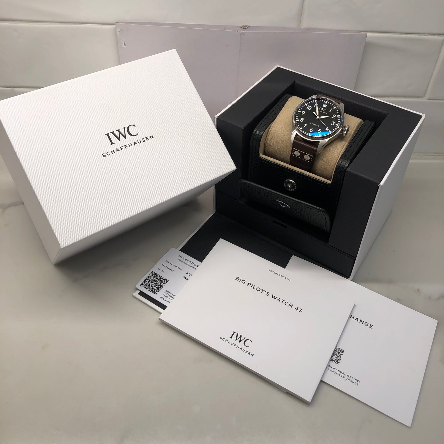 2023 IWC Big Pilot 43 IW329301 Automatic Black Dial Men's Wristwatch with Box and Papers Unworn - Hashtag Watch Company