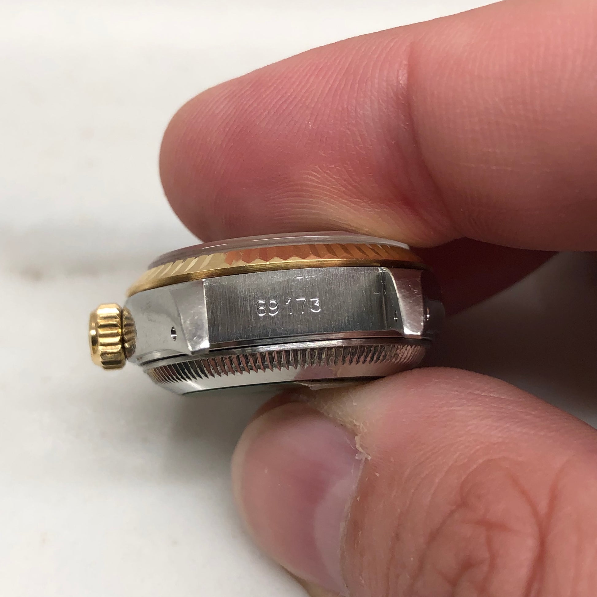 1990 Rolex Datejust 69173 Black Dial Two Tone Jubilee Wristwatch with Box and Papers - HASHTAGWATCHCO