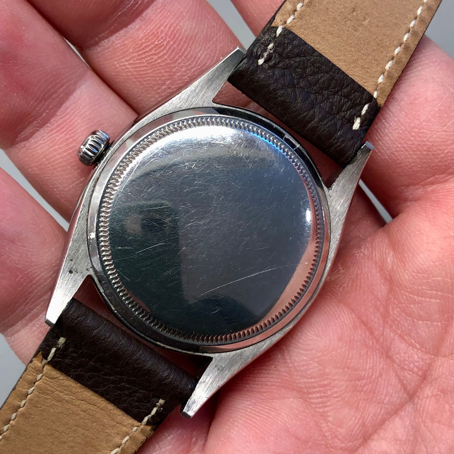 1953 Rolex Oyster Perpetual Precison 6298 Black Honeycomb Dial Automatic Wristwatch - HASHTAGWATCHCO