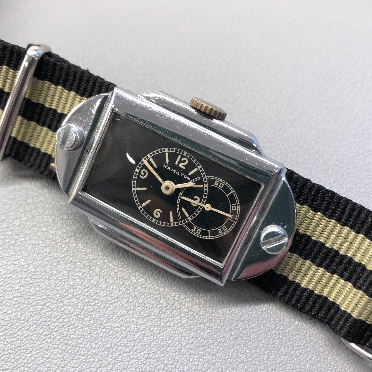 1940s Hamilton D37 Fairchild Gun Timer Duo Dial WWII Bomb Timer Wristwatch - HASHTAGWATCHCO