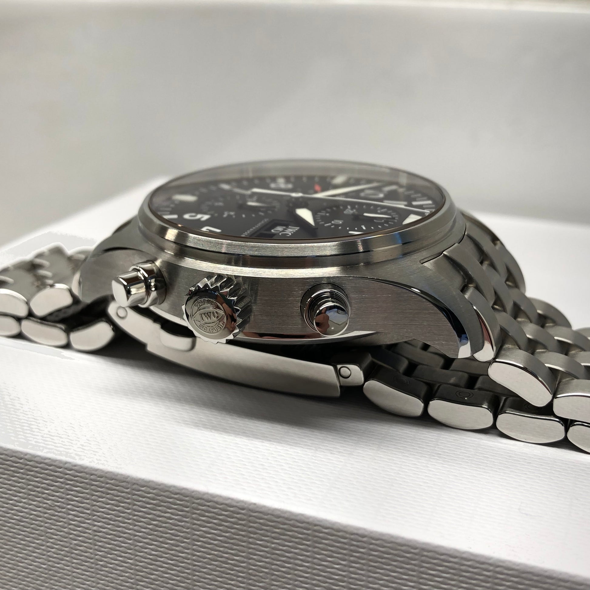 2023 IWC Pilot IW377710 Automatic Chronograph Black Dial Men's Watch with Box and Papers Unworn - Hashtag Watch Company