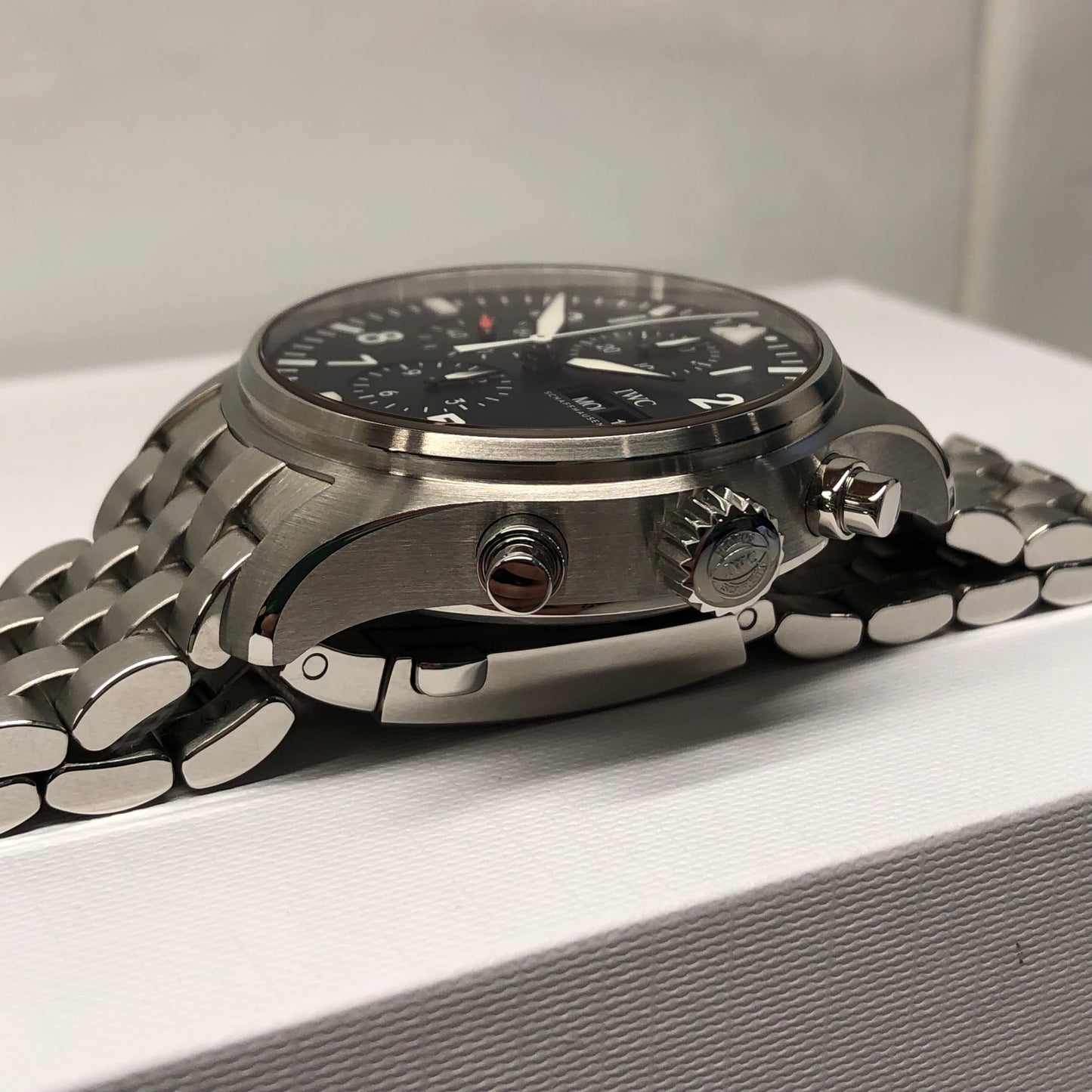 2023 IWC Pilot IW377710 Automatic Chronograph Black Dial Men's Watch with Box and Papers Unworn - Hashtag Watch Company