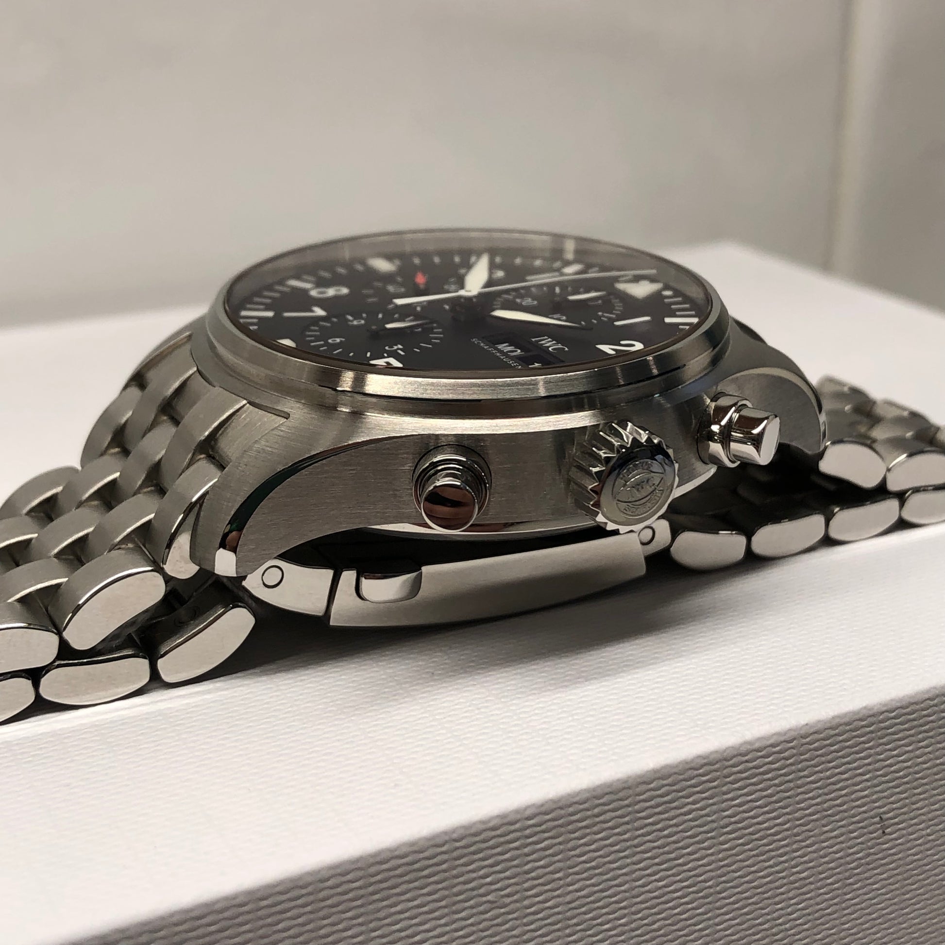 2023 IWC Pilot IW377710 Automatic Chronograph Black Dial Men's Watch with Box and Papers Unworn - Hashtag Watch Company