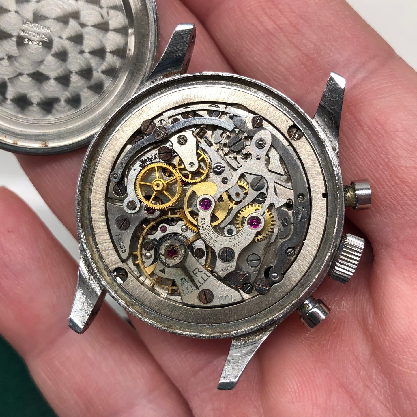 1950s Lemania Multiscale Dial 27CH Stainless Steel Chronograph Wristwatch - HASHTAGWATCHCO