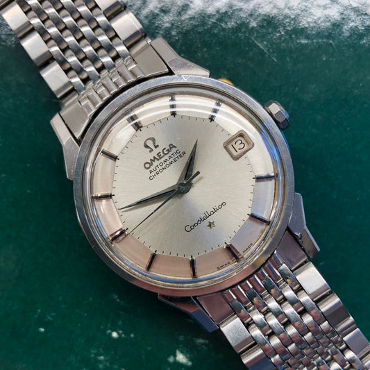 1961 Omega Constellation Date 14903 SC Steel Chronometer Automatic Wristwatch - HASHTAGWATCHCO