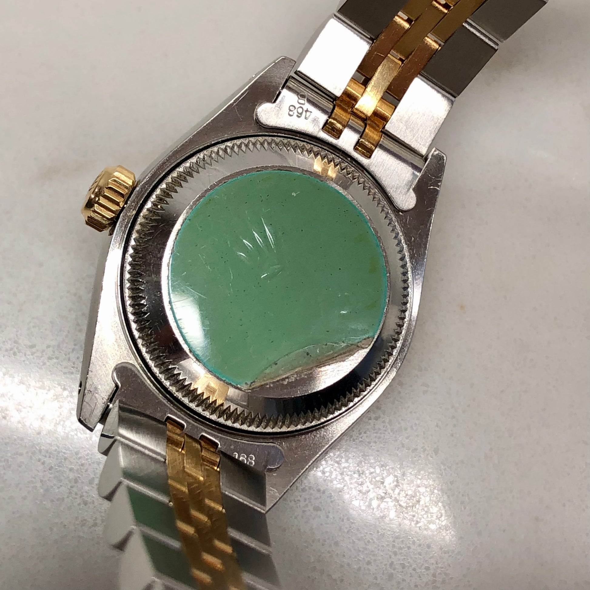 1990 Rolex Datejust 69173 Black Dial Two Tone Jubilee Wristwatch with Box and Papers - HASHTAGWATCHCO