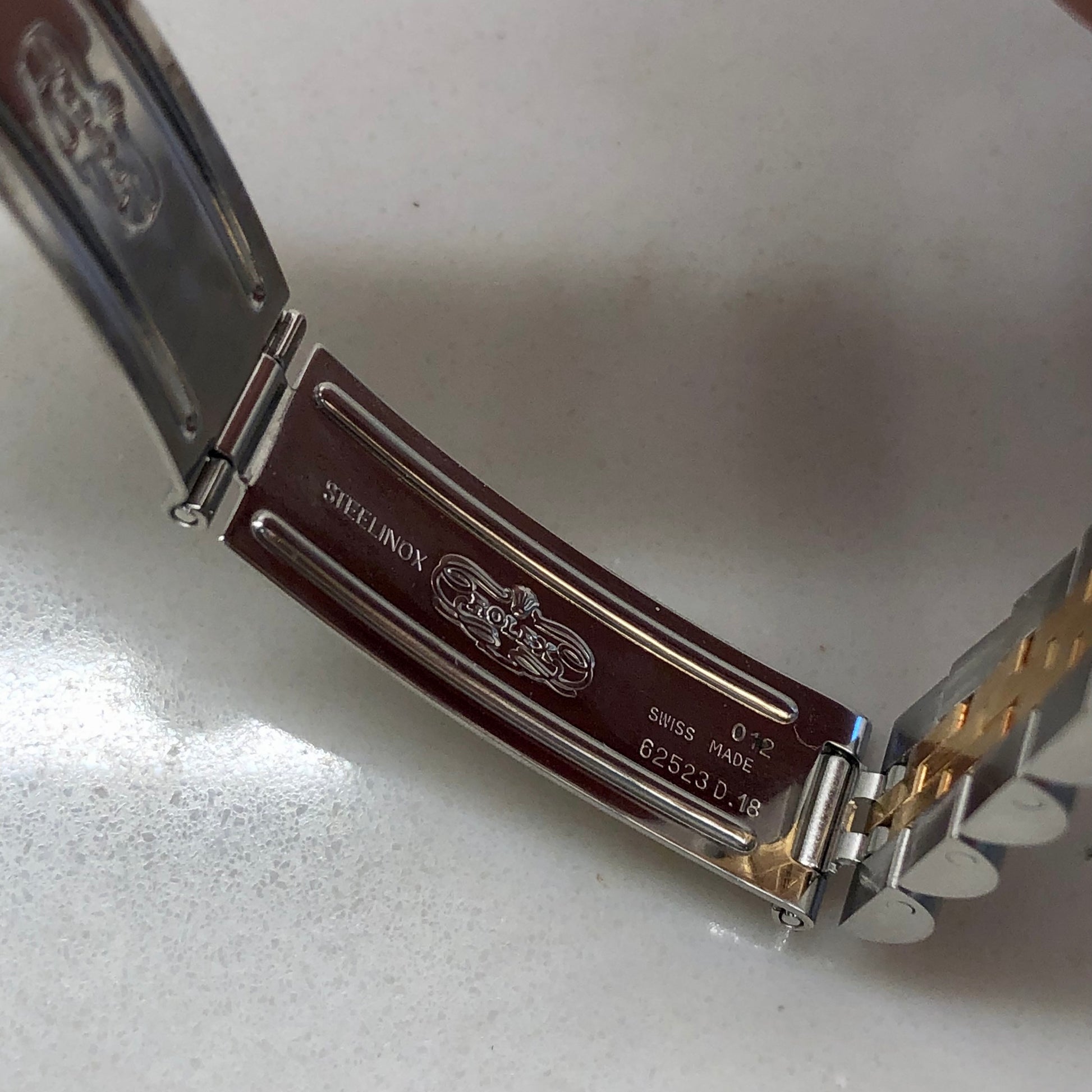 1990 Rolex Datejust 69173 Black Dial Two Tone Jubilee Wristwatch with Box and Papers - HASHTAGWATCHCO