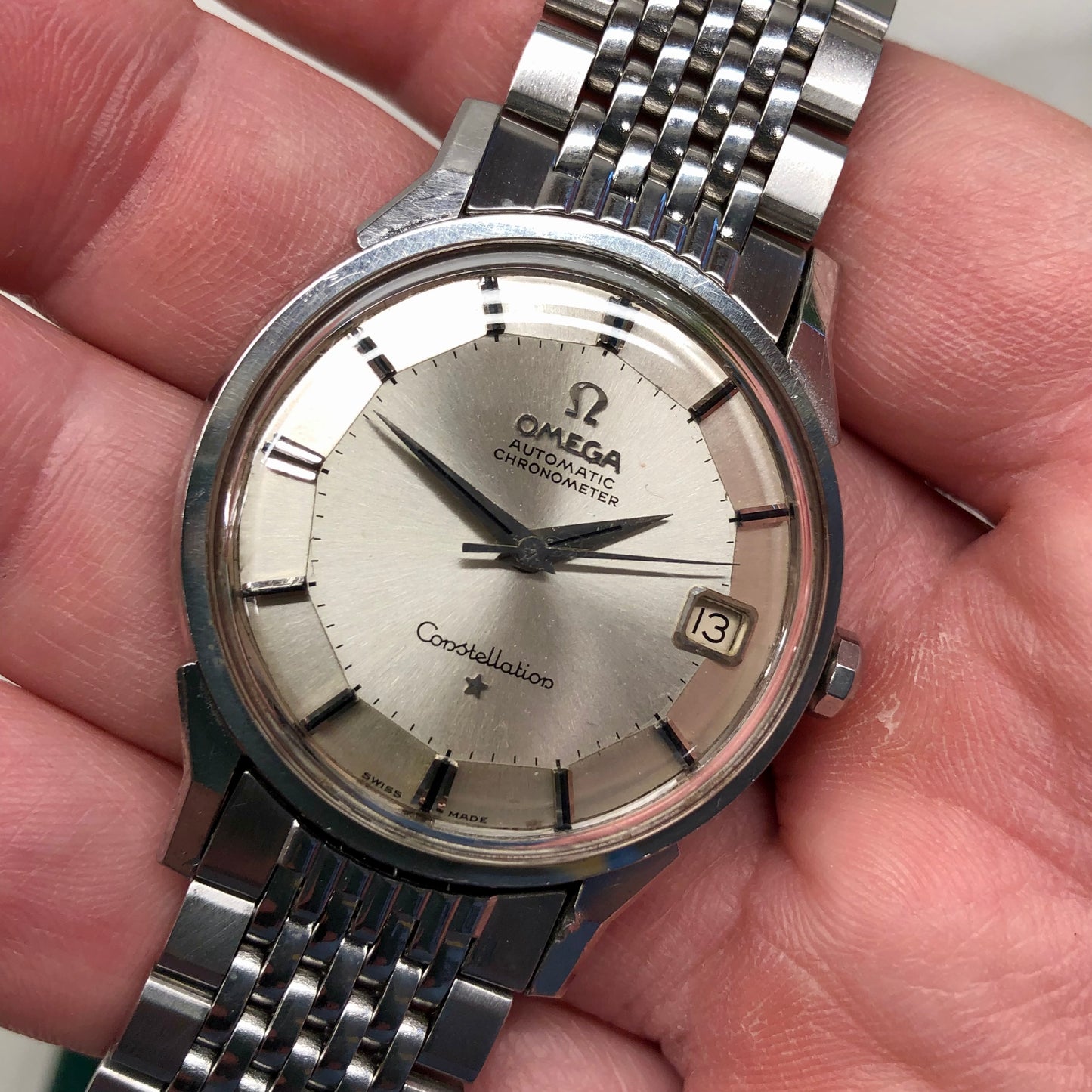 1961 Omega Constellation Date 14903 SC Steel Chronometer Automatic Wristwatch - HASHTAGWATCHCO