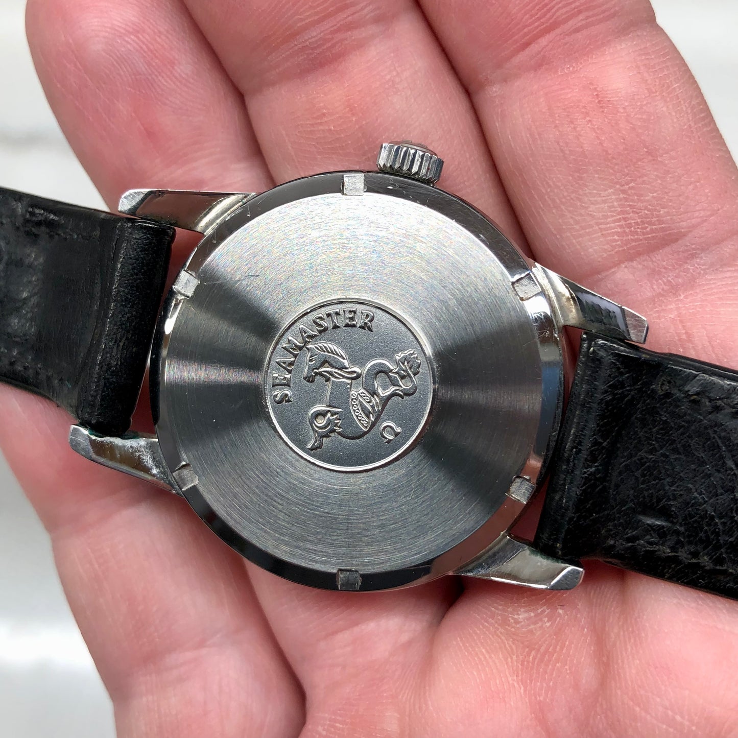 1950s Omega Seamaster Stainless Steel Dress Watch Manual 35mm Wristwatch - HASHTAGWATCHCO