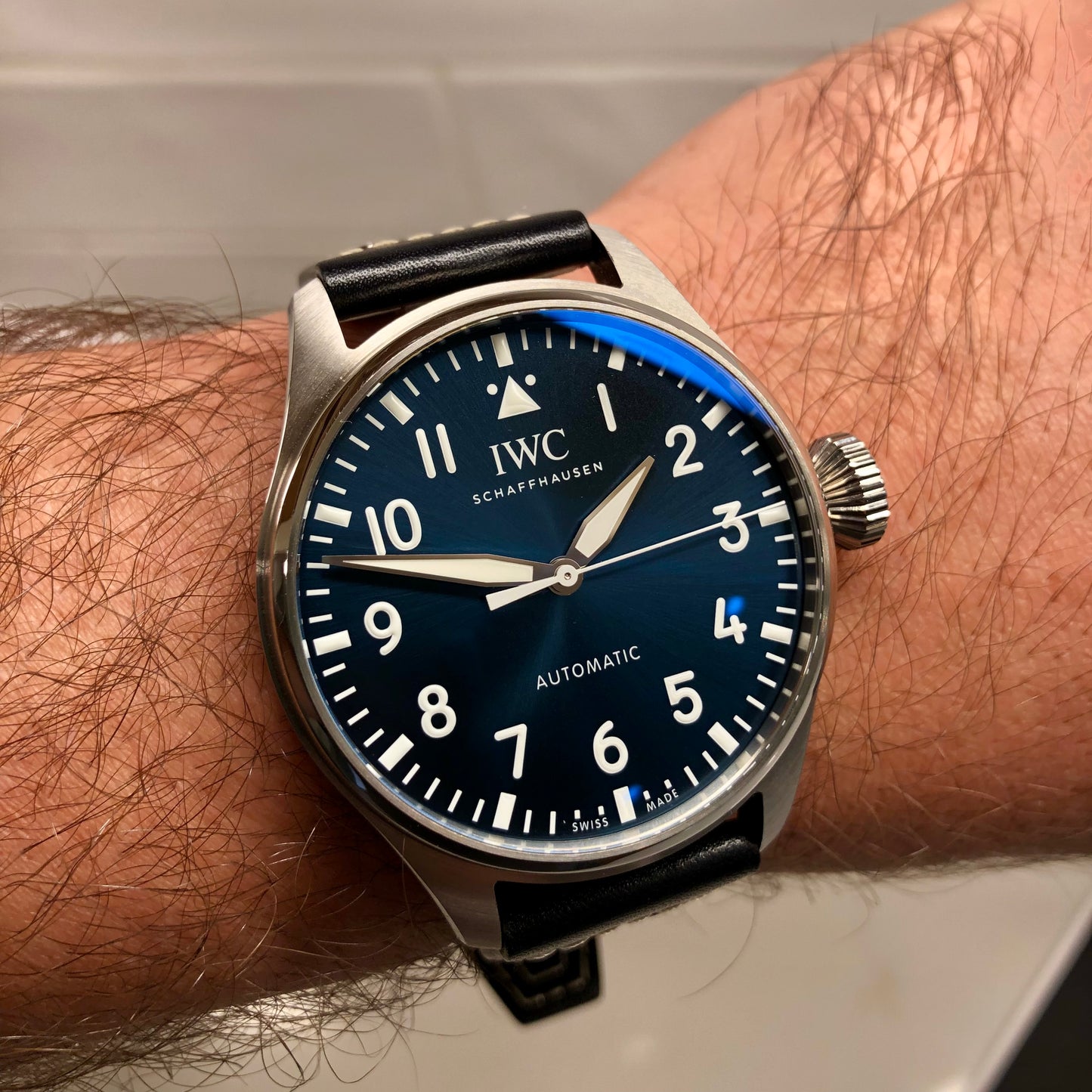 2023 IWC Big Pilot 43 IW329303 Automatic Blue Dial Men's Wristwatch with Box and Papers Unworn - Hashtag Watch Company