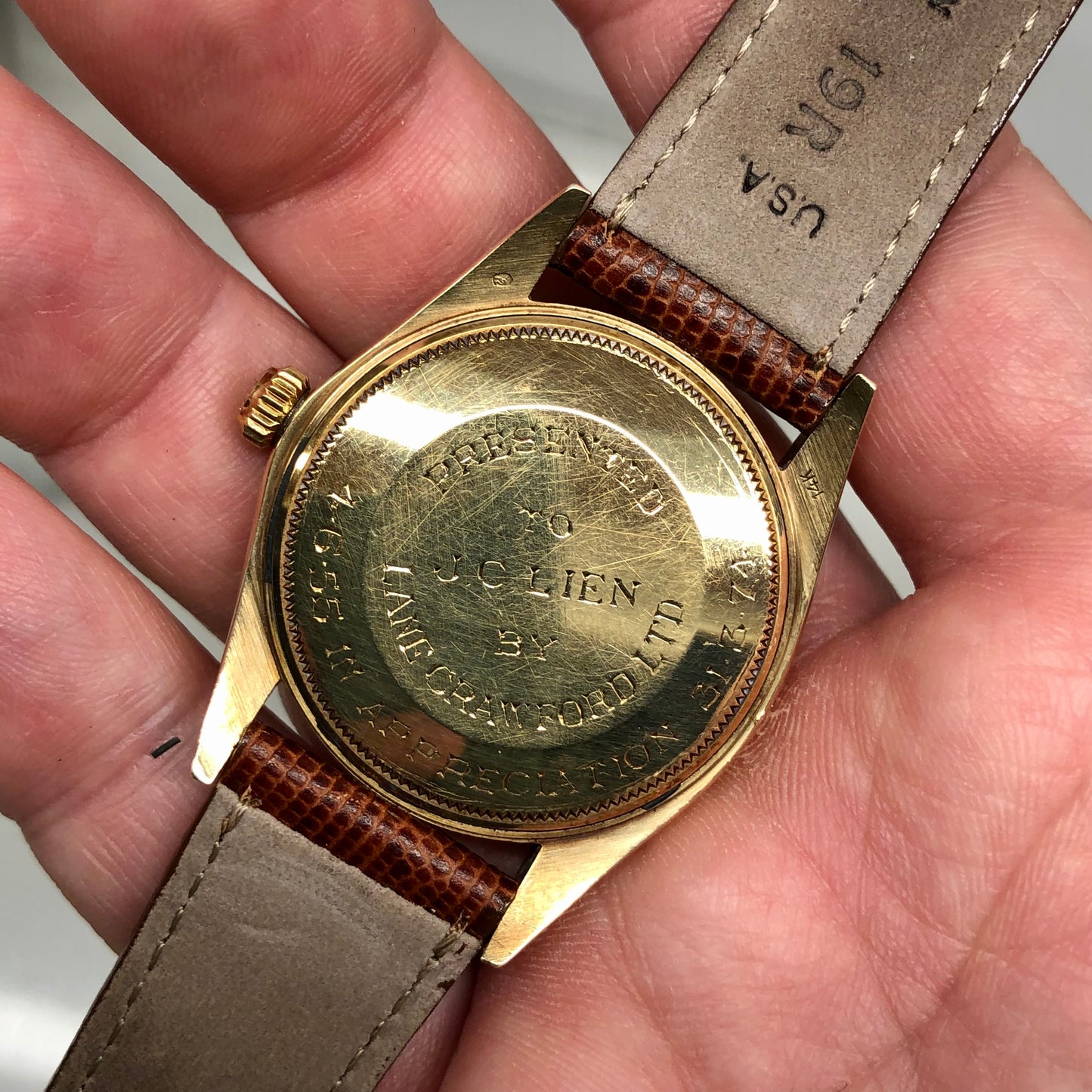 1973 Rolex Date 1512 Zephyr Oyster Perpetual Crosshair 14K Yellow Gold Wristwatch Unpolished - HASHTAGWATCHCO