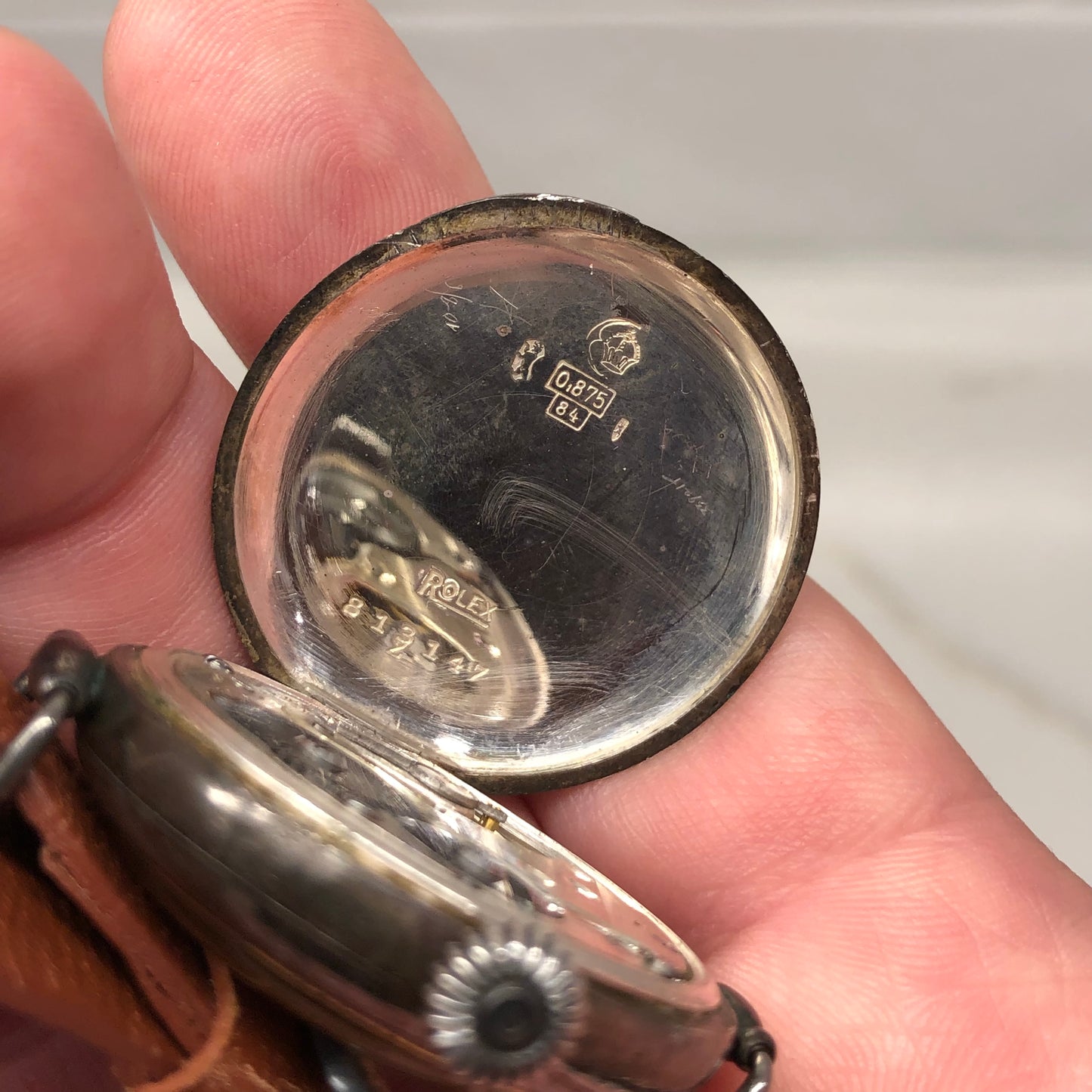 1917 Rolex WWI Trench .875 Silver White Porcelain Flex Lug Wristwatch - HASHTAGWATCHCO