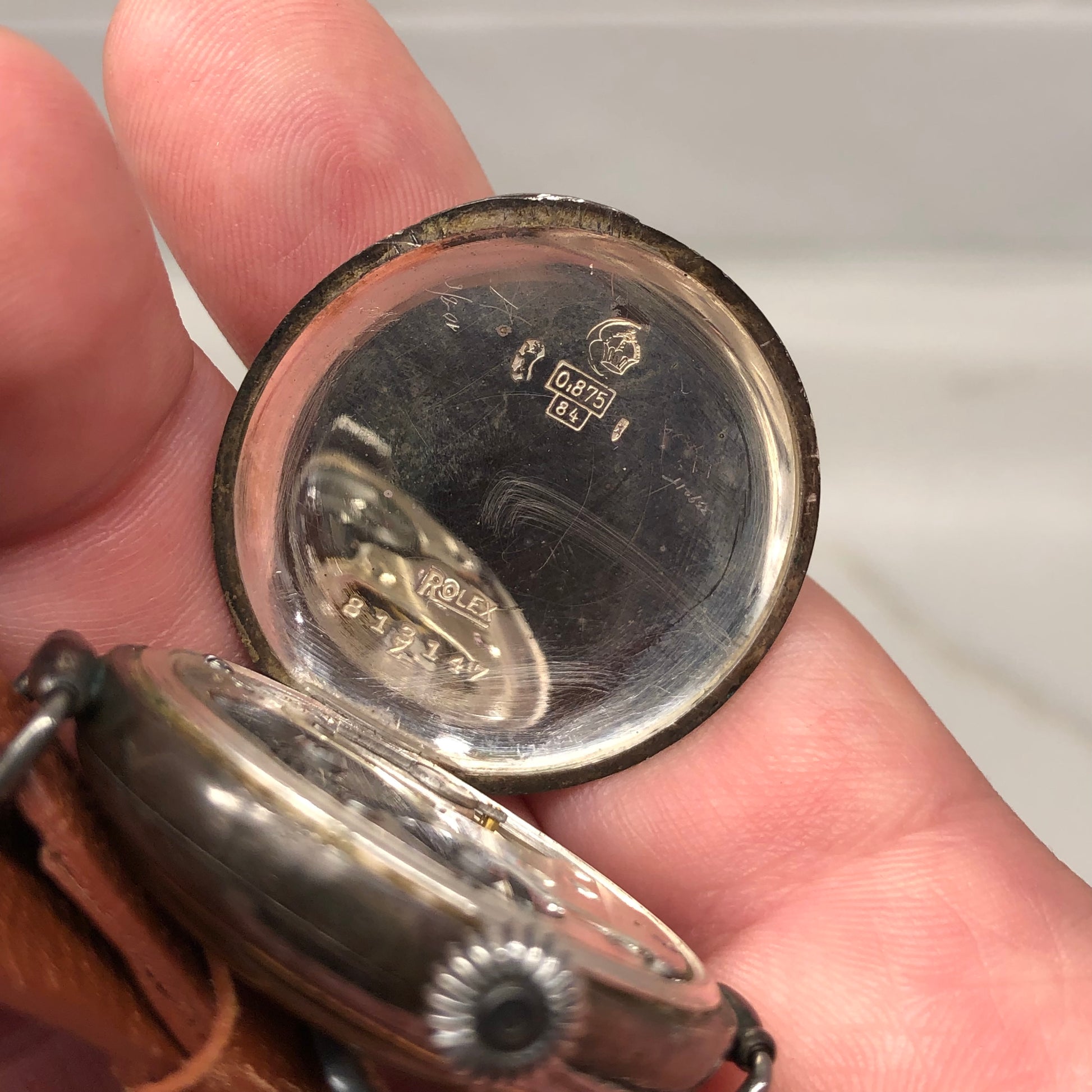 1917 Rolex WWI Trench .875 Silver White Porcelain Flex Lug Wristwatch - HASHTAGWATCHCO